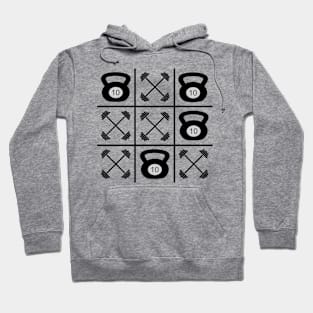 Tic Tac Toe im Gym Bodybuilding Design Hoodie